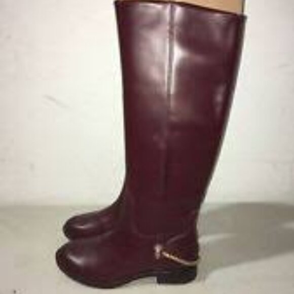 NEW FRANCO SARTA WOMEN'S LINDY TALL LEATHER BOOTS MAHOGANY 5 - Picture 6 of 8